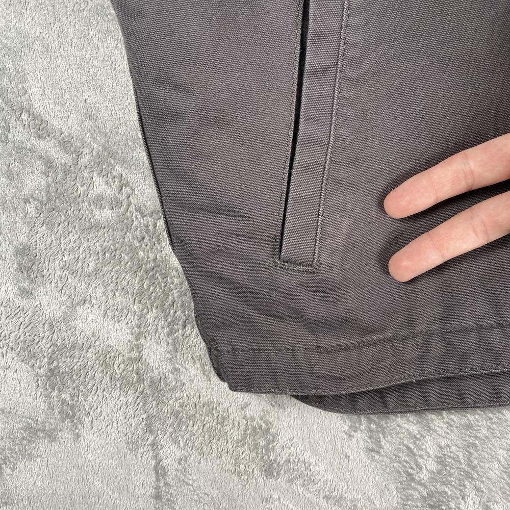 Carhartt Duck Canvas Fleece Lined Vest Mens M Relaxed Fit Gray Hooded 103837 GVL - Picture 3 of 15